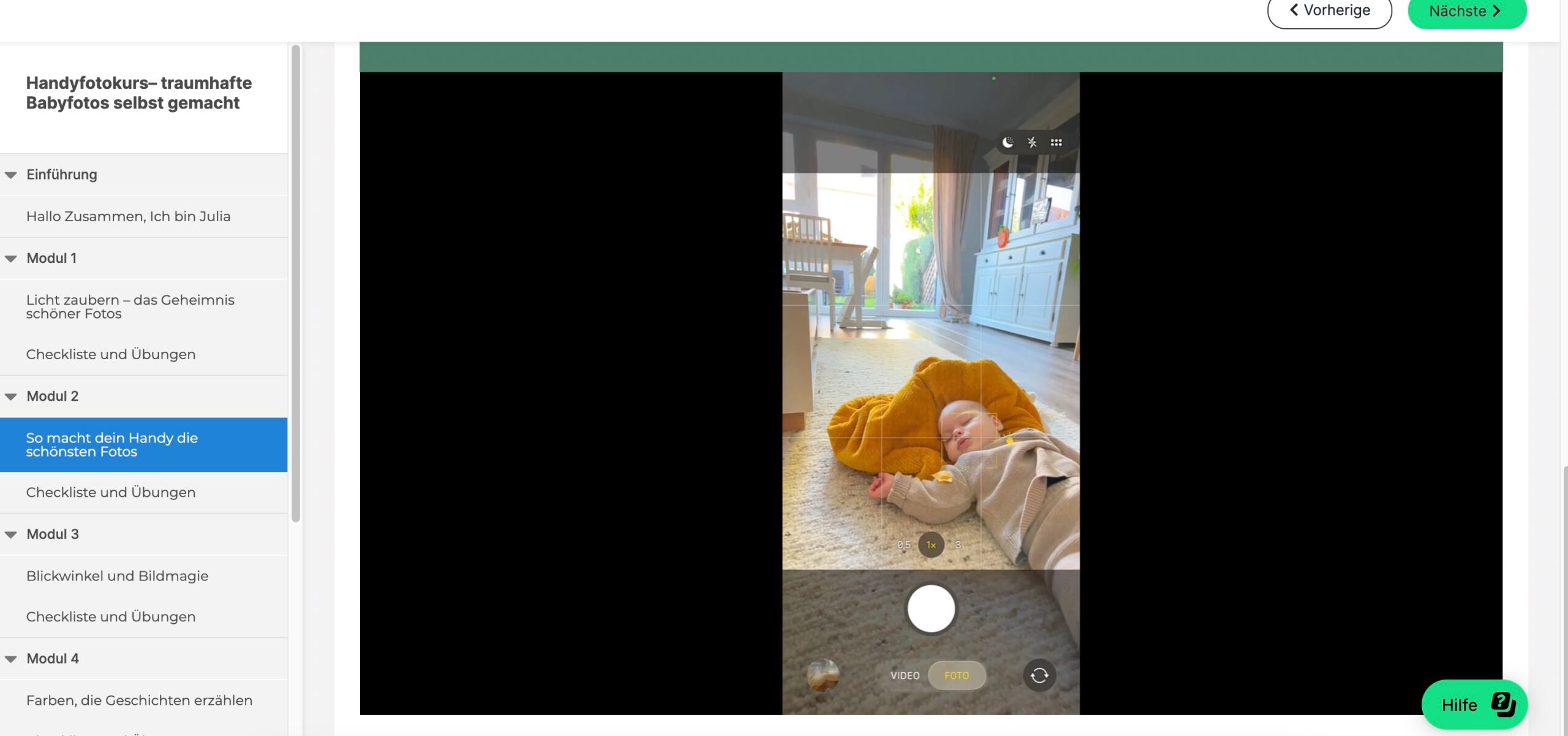 Handyfotokurs Beispiel